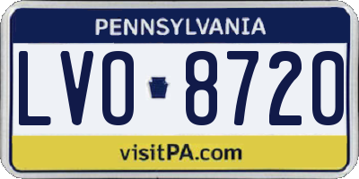 PA license plate LVO8720