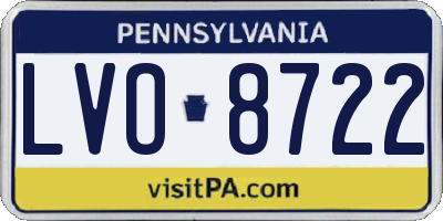 PA license plate LVO8722