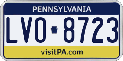 PA license plate LVO8723