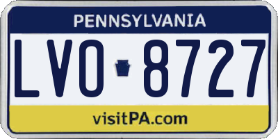 PA license plate LVO8727