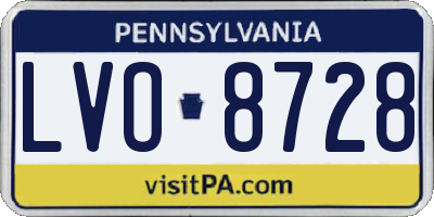 PA license plate LVO8728