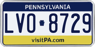 PA license plate LVO8729