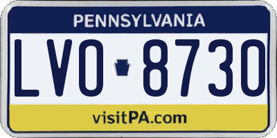 PA license plate LVO8730