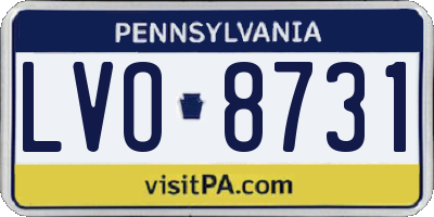PA license plate LVO8731