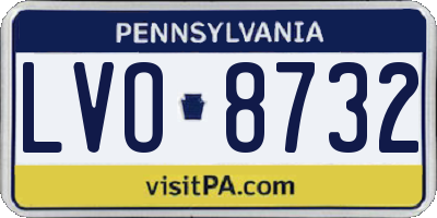 PA license plate LVO8732