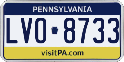 PA license plate LVO8733