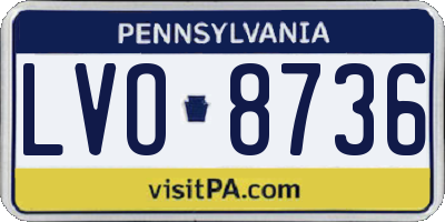 PA license plate LVO8736
