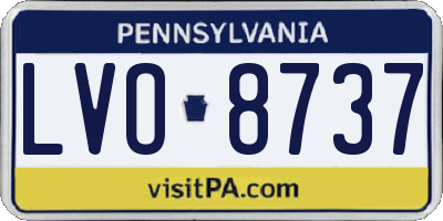PA license plate LVO8737