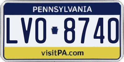 PA license plate LVO8740