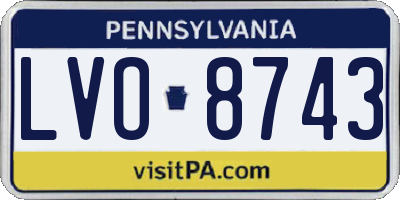 PA license plate LVO8743