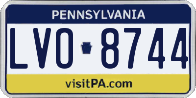 PA license plate LVO8744