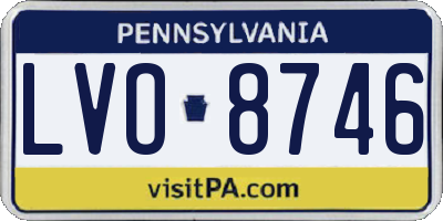 PA license plate LVO8746