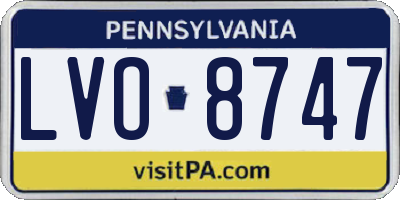 PA license plate LVO8747