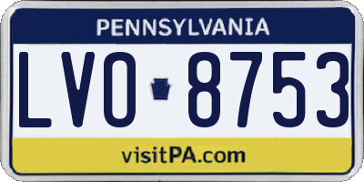 PA license plate LVO8753
