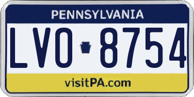 PA license plate LVO8754