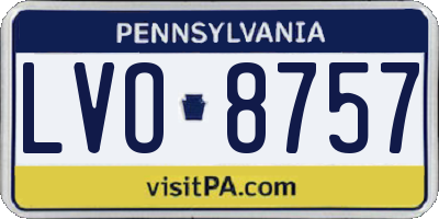 PA license plate LVO8757