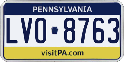 PA license plate LVO8763