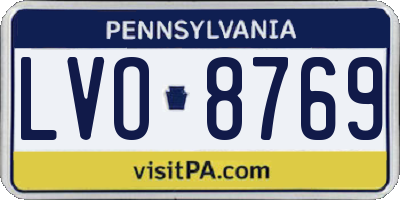 PA license plate LVO8769