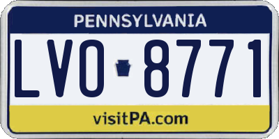 PA license plate LVO8771