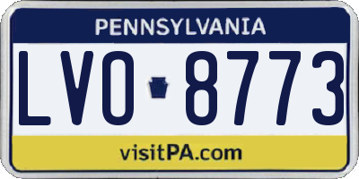 PA license plate LVO8773