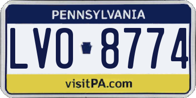PA license plate LVO8774