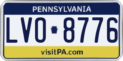 PA license plate LVO8776