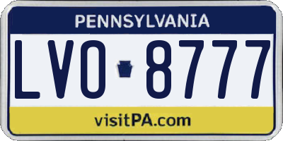 PA license plate LVO8777
