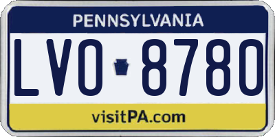 PA license plate LVO8780