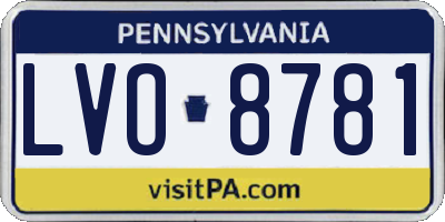 PA license plate LVO8781