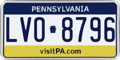PA license plate LVO8796