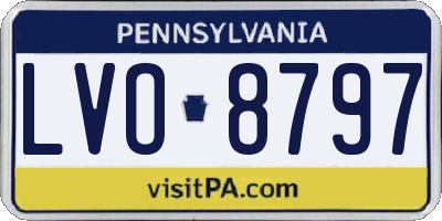 PA license plate LVO8797