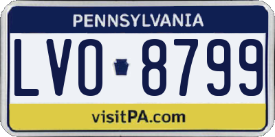 PA license plate LVO8799