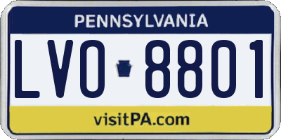 PA license plate LVO8801