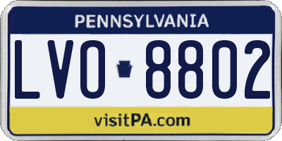 PA license plate LVO8802
