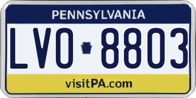 PA license plate LVO8803