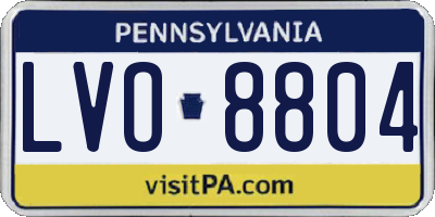 PA license plate LVO8804