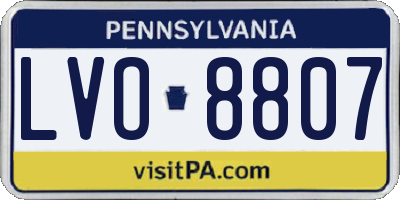 PA license plate LVO8807