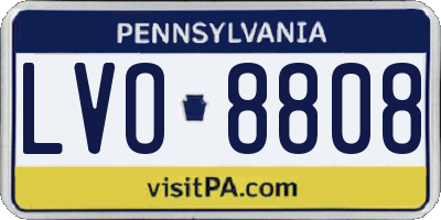PA license plate LVO8808