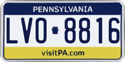 PA license plate LVO8816