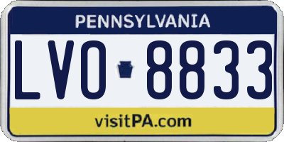 PA license plate LVO8833