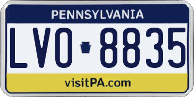 PA license plate LVO8835