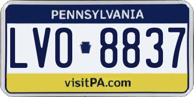 PA license plate LVO8837