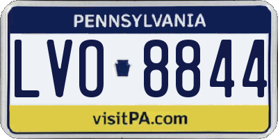 PA license plate LVO8844