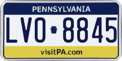 PA license plate LVO8845