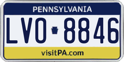 PA license plate LVO8846