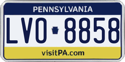 PA license plate LVO8858