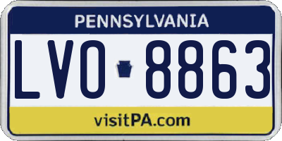 PA license plate LVO8863
