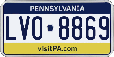 PA license plate LVO8869