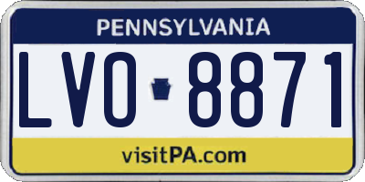 PA license plate LVO8871