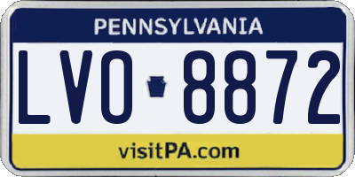 PA license plate LVO8872